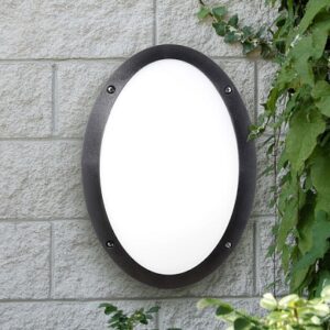 Plafoniera Ovale Nera E27 IP66